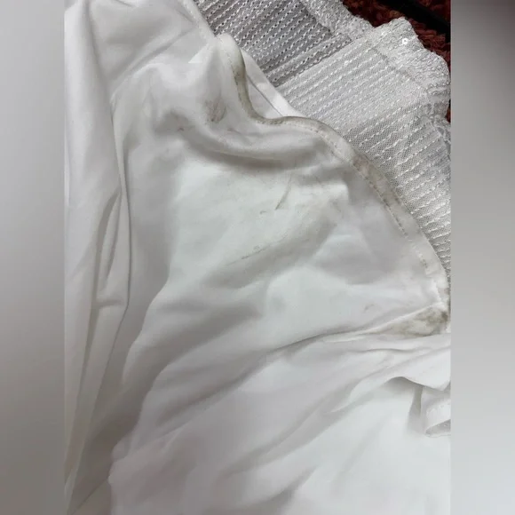 Mac Duggal size 0 white gown wedding bachelorette off shoulder high slit - Picture 8 of 8